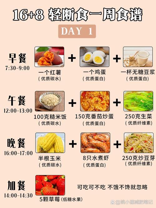 日常轻断食健康搭配餐盘示意图
