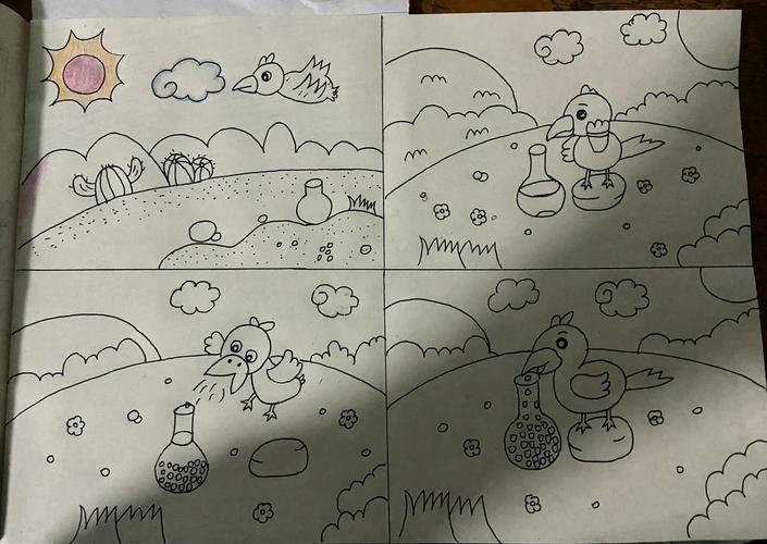 儿童零散手绘叙事画作品