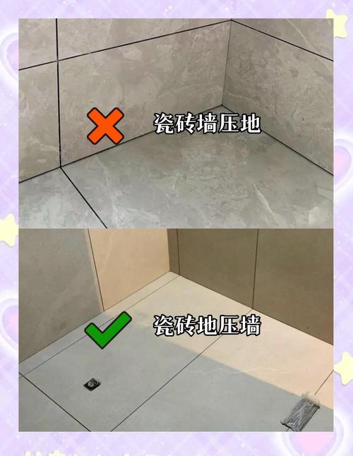 干区地砖压墙砖接口实景