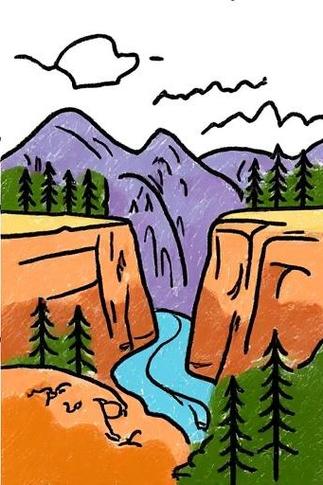 儿童手绘认知峡谷地貌创意画