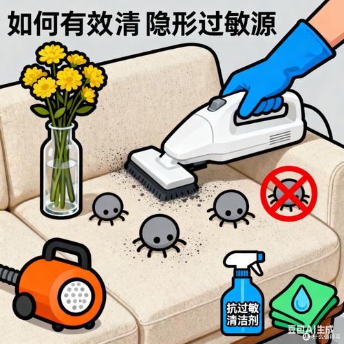 居家预防过敏清洁死角示意图