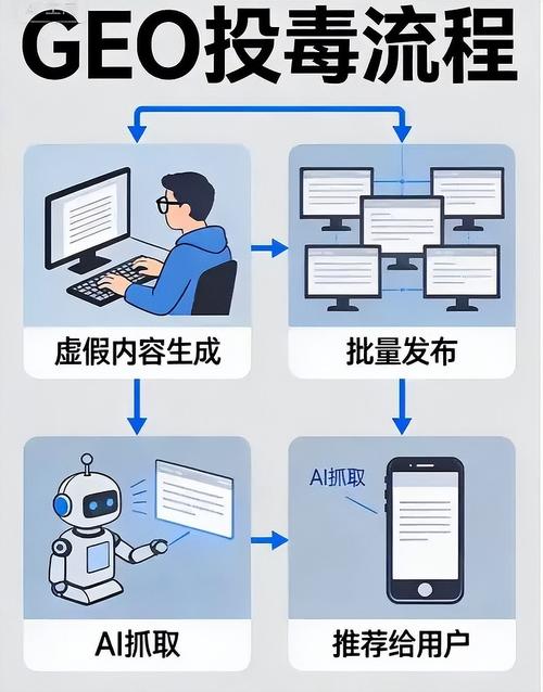 AI大模型GEO内容抓取流程示意图