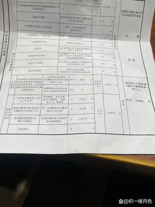 拆迁补偿评估报告明细清单