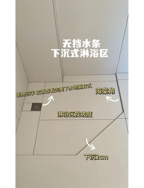 淋浴房壁龛底部找坡角度实拍