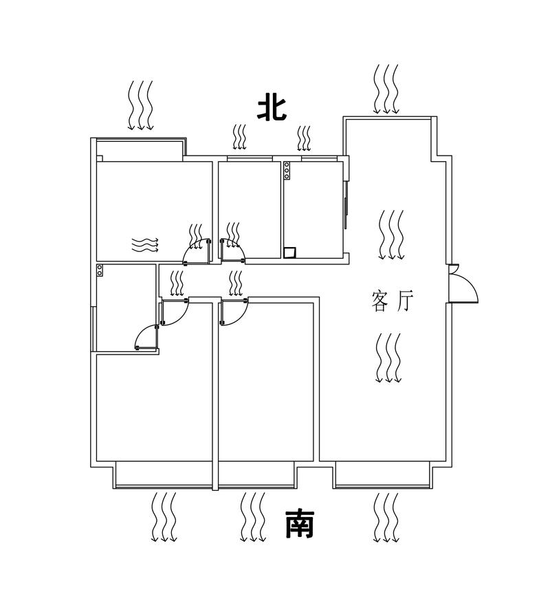户型图采光通风示意图
