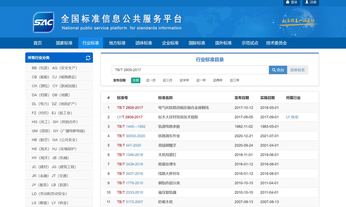 国家企业标准信息公共服务平台查询页面