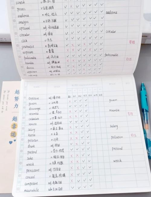 家长陪娃用艾宾浩斯打卡表背单词实拍