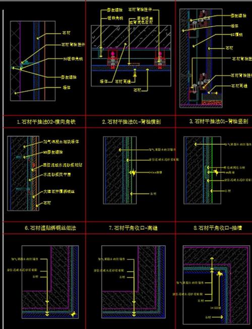 轻奢金属线条背景墙施工节点图