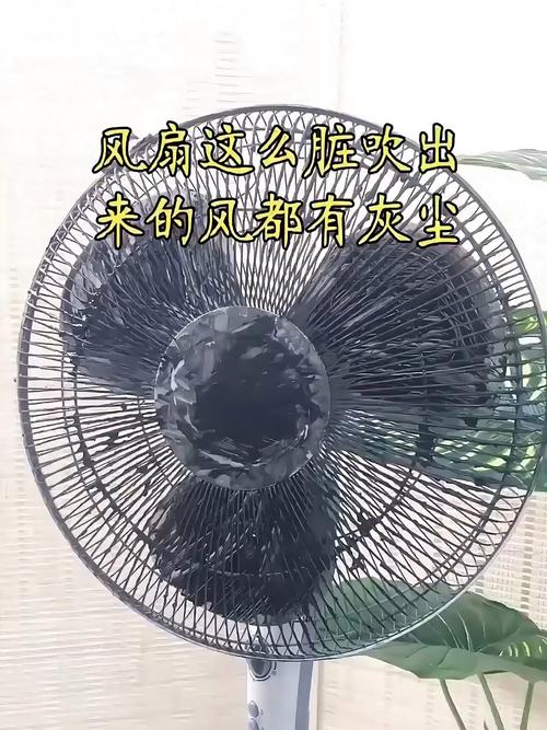 电风扇网罩内部灰尘堆积特写