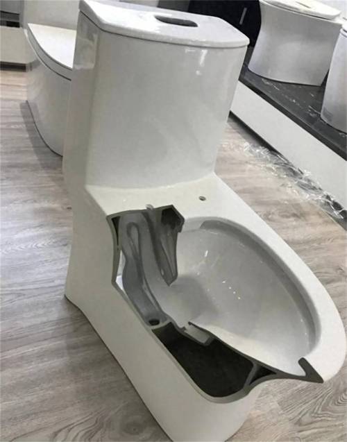 马桶虹吸式与直冲式内部结构对比图