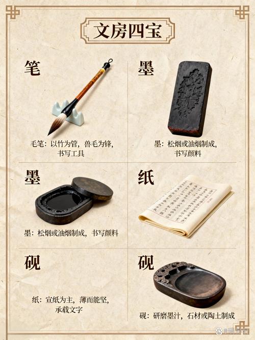 德州董子文化街临街文房店门口摆放的砚台与狼毫毛笔