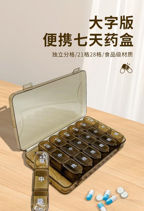 按服药时间分类好的老人分格药盒