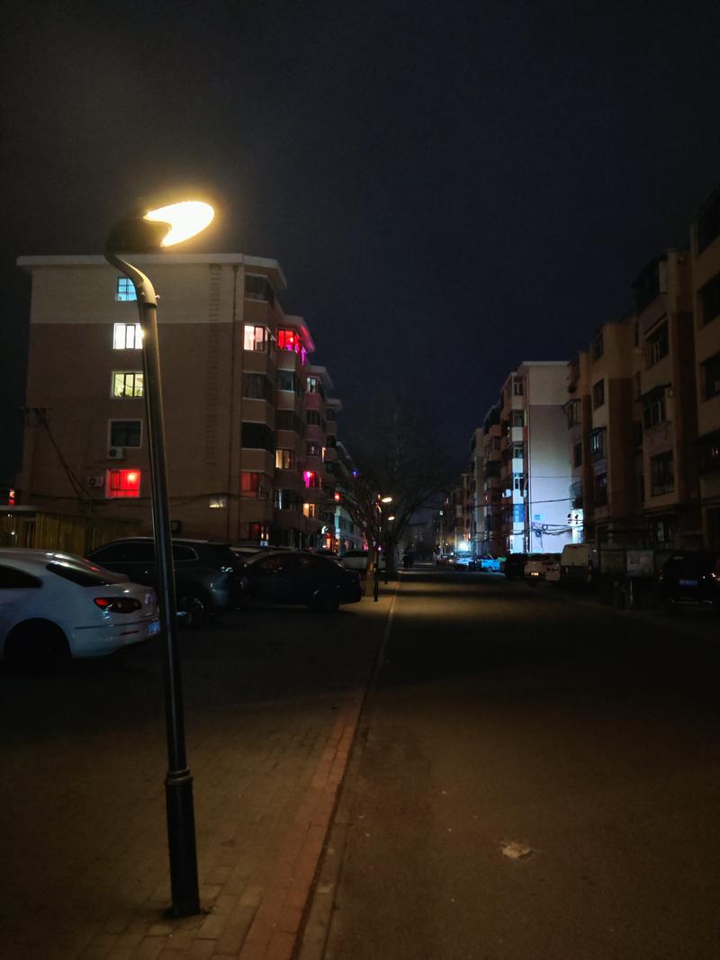 城市住宅小区夜间光污染实景拍摄