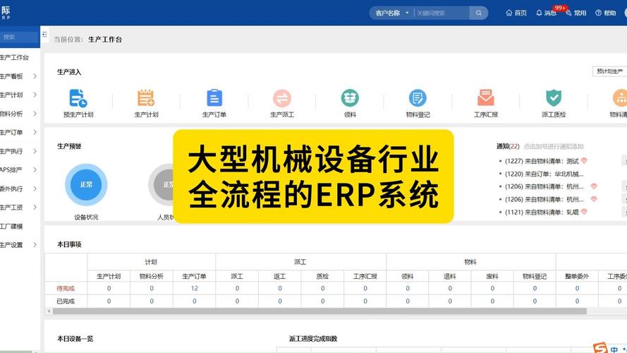 机械加工车间设备对接ERP数据界面示意图