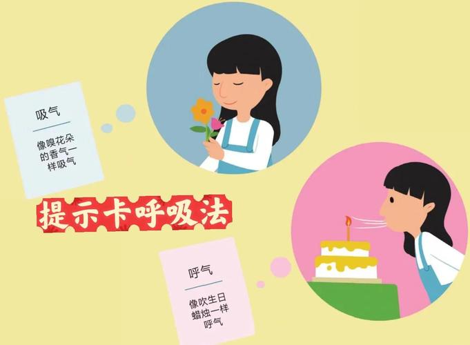 小学生深呼吸管理情绪特写