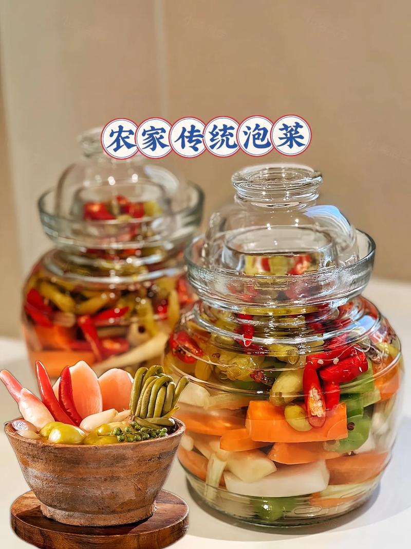 四川泡菜土陶坛子发酵过程传统小吃