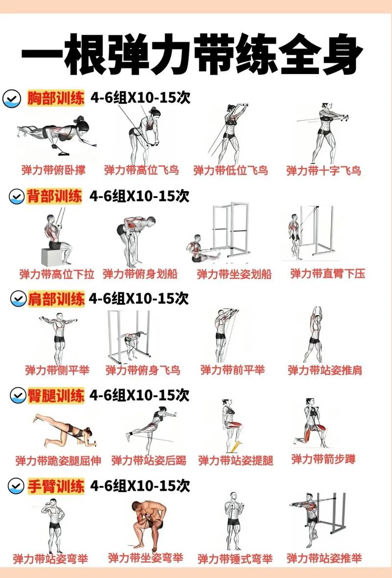 家用室内弹力绳基础练习站姿示意图
