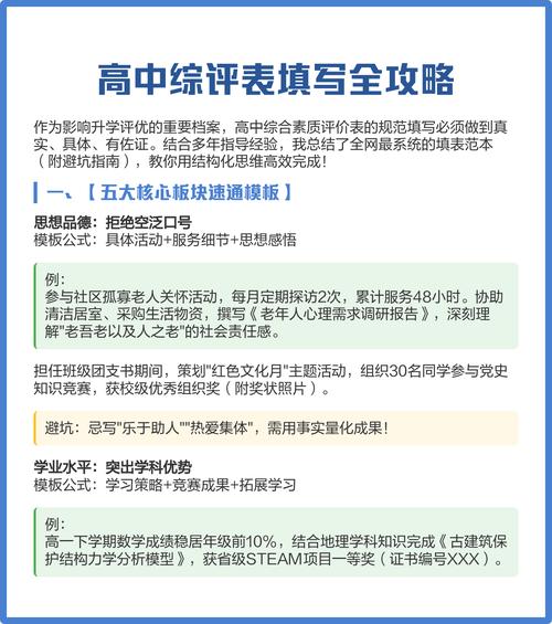 高中综评材料审核表技能项填写示例截图
