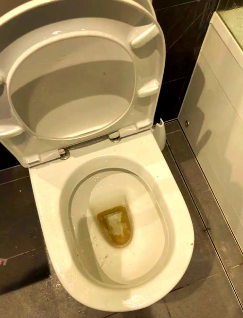 马桶坐圈边缘底部发黄实拍图
