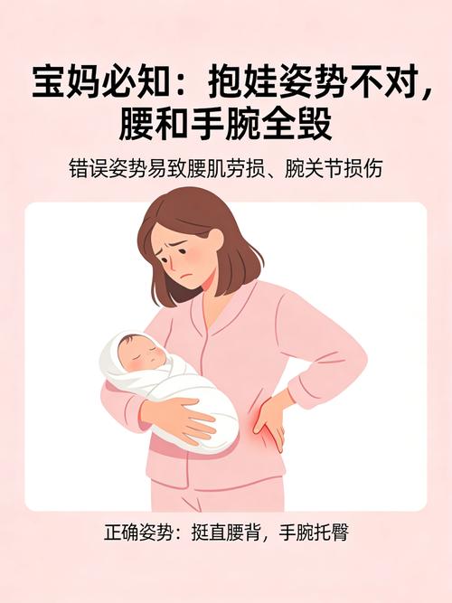 新手妈妈抱娃时腕部错误发力姿势实拍图