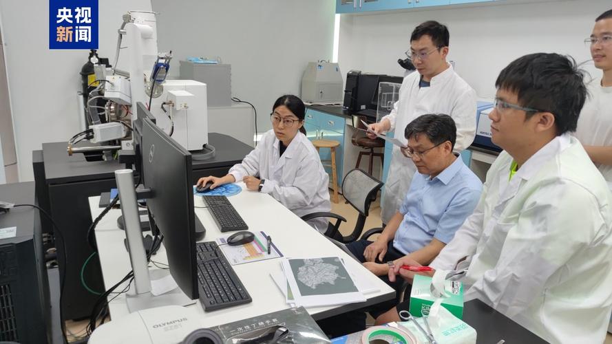 企业研发中心教授与工程师讨论实验数据