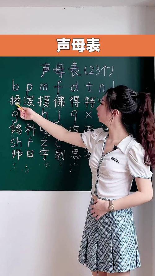 小学一年级课堂上老师指着黑板拼音教学生正音的实拍