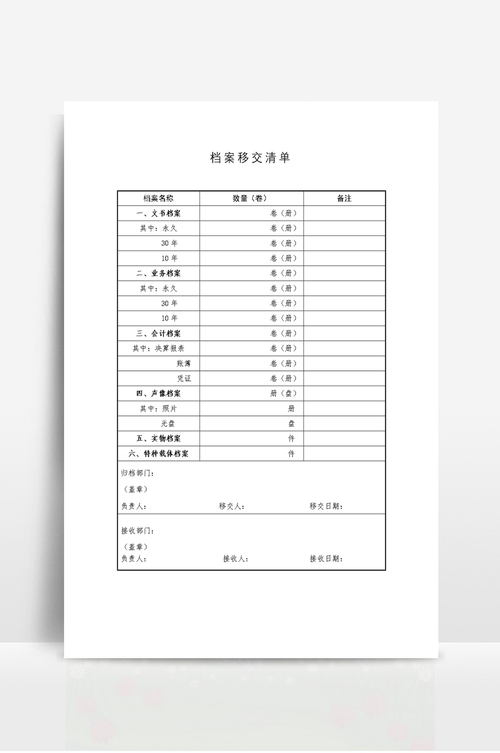 继承律所原客户档案交接清单