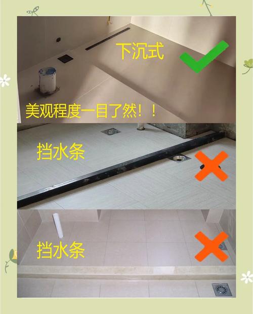 淋浴房挡水条预埋与防水施工步骤图