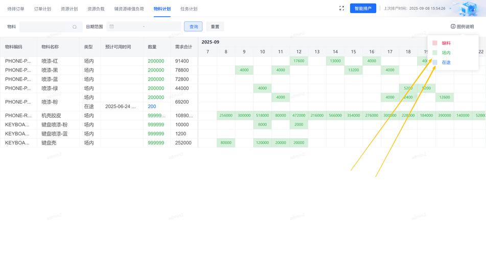 生产资源调度甘特图排程软件界面