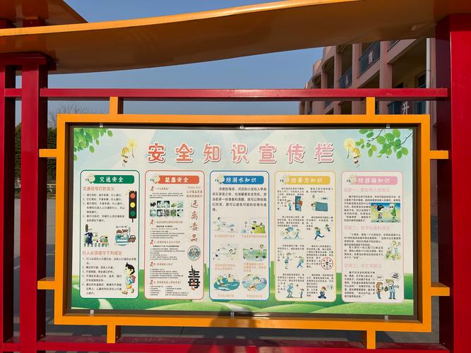 中学操场安全警示宣传栏实拍
