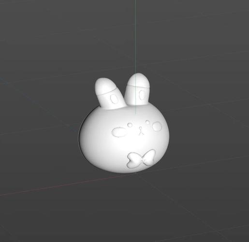小学3D打印课学生设计的缺耳兔子建模图