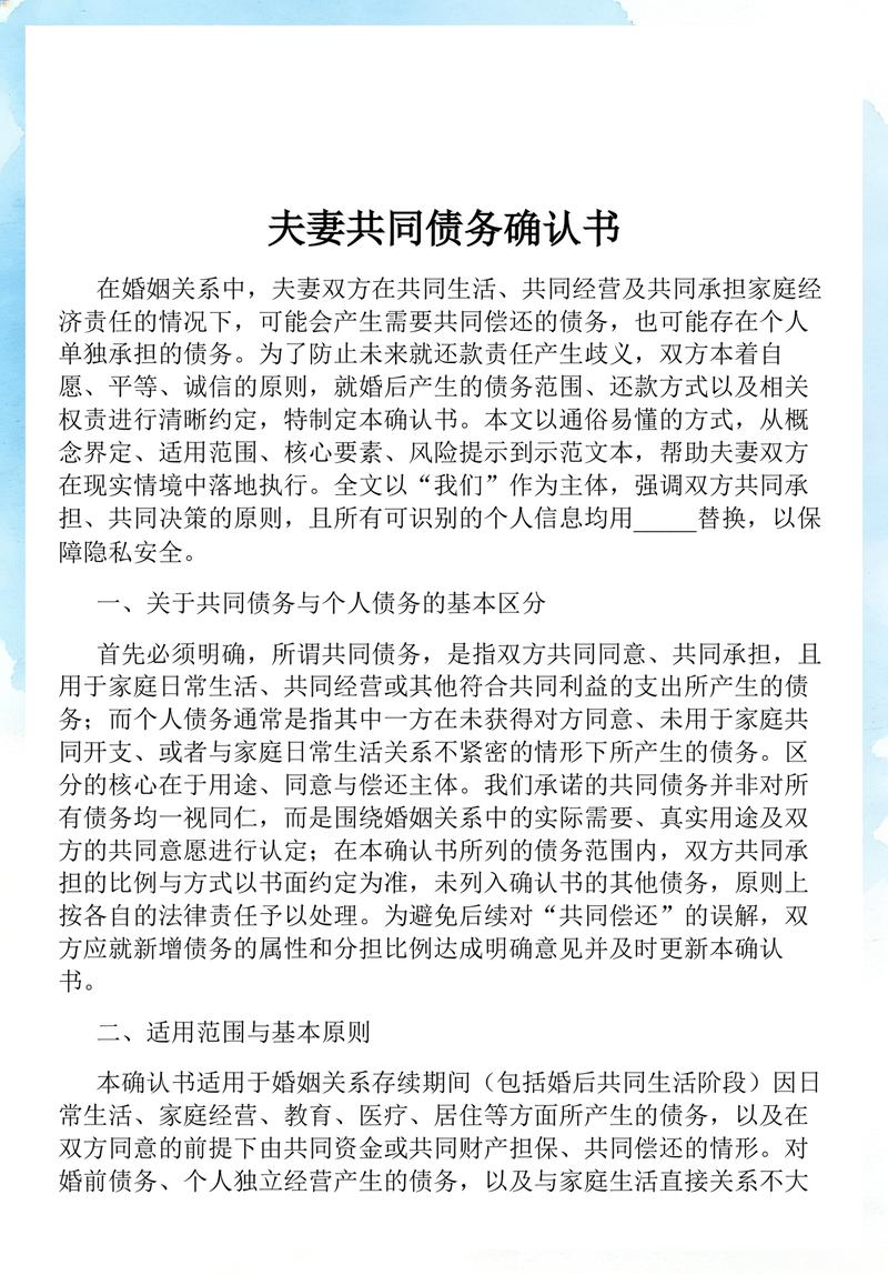 婚姻家庭法夫妻共同债务认定对比表
