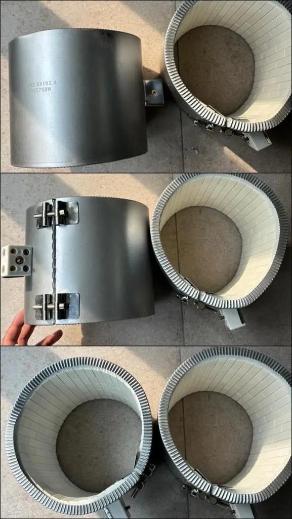 挤出机加热圈隔热差对比实拍