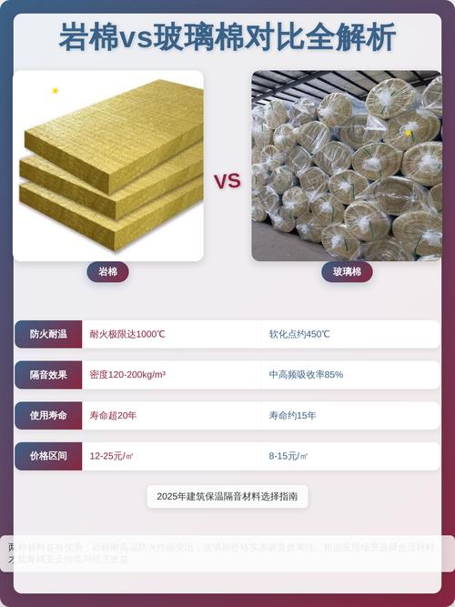 聚酯纤维吸音棉和玻璃棉岩棉实物对比图
