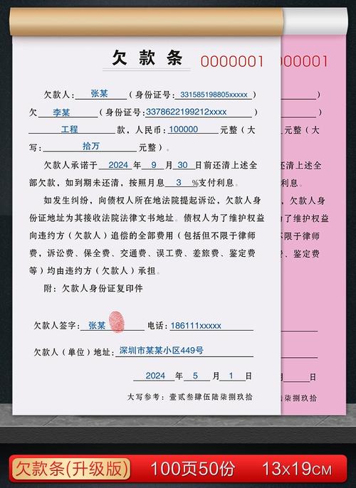 包工头手里建设工程欠款手写白条