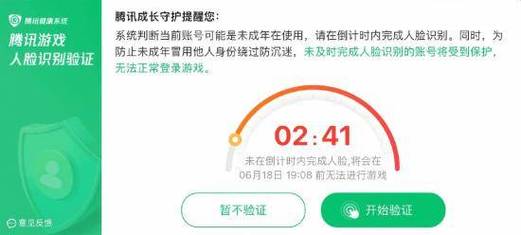 未成年人网络游戏防沉迷系统人脸识别验证界面