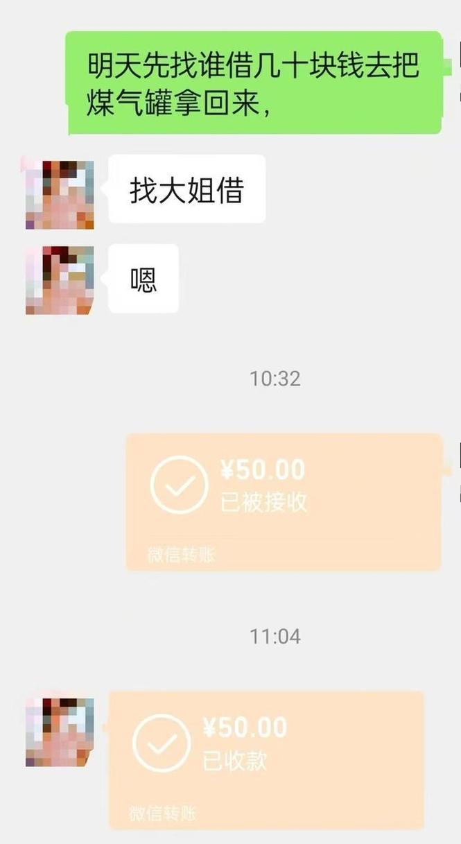 年轻人手机里民间借贷借钱转账聊天记录