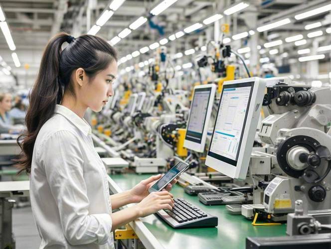 机械加工车间工人手机ERP报工场景