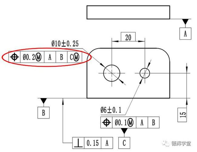 产线工装定位基准孔加工公差标注图