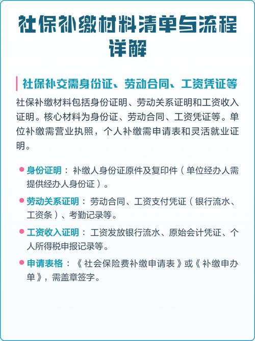 北京社保补缴所需材料清单