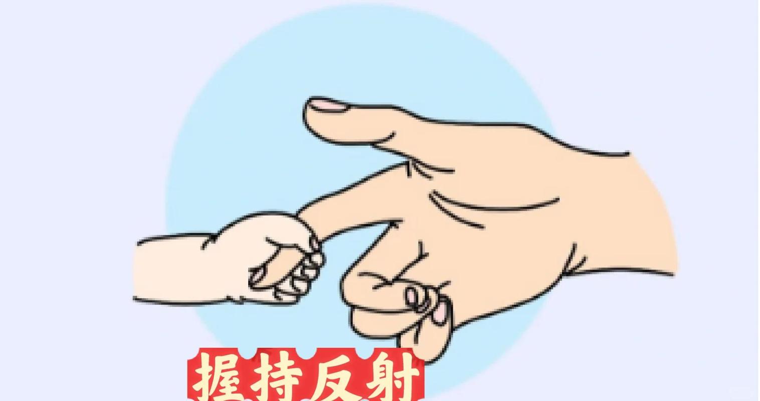 新生儿握持原始反射医学示意图