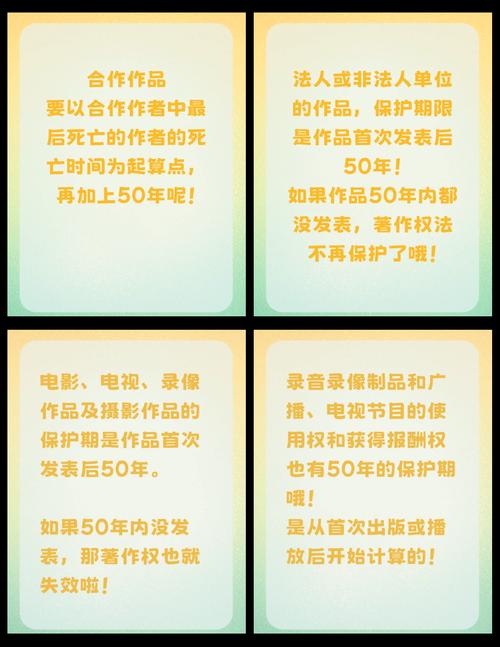 个人法人作品著作权保护期限对照表