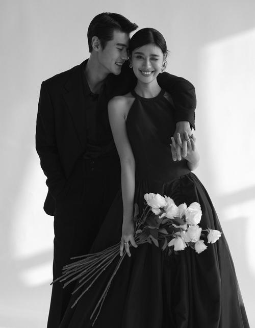 黑白婚纱照失败去色对比示例