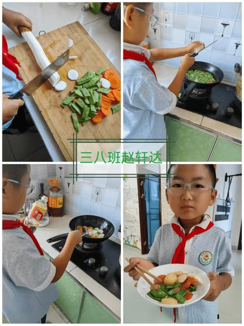 三年级孩子趴在家庭餐桌做科学题实拍