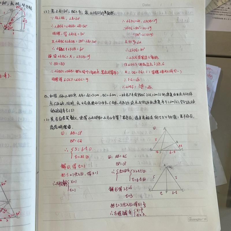 初中生中考数学错题整理手写本