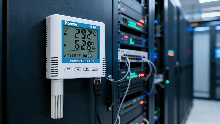 工业电子生产线安装的工业温湿度计现场图
