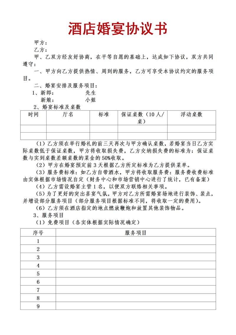 婚宴酒店合同陷阱条款特写