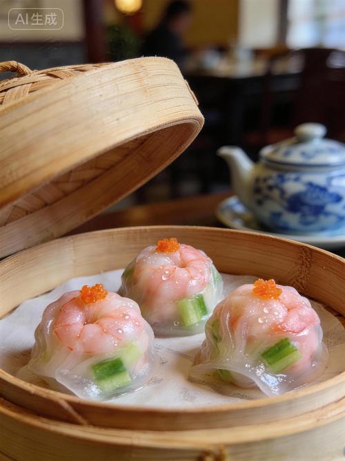 老爸茶蒸笼虾饺特写