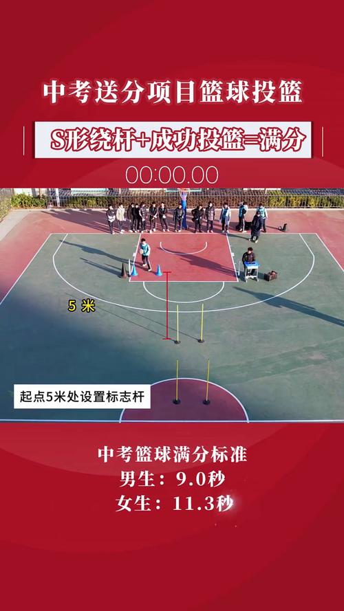 中考体育考试篮球绕杆项目示意图