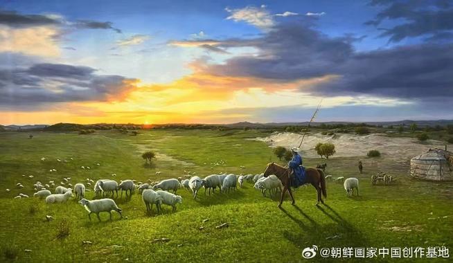 乔尔玛的黄昏：牧民与羊群